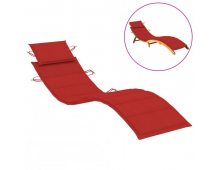 Подушка Shumee для шезлонгов красная 186x58x4 см