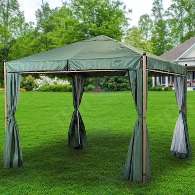 Тент с москитной сеткой и шторы для шатра Green Days 3х3х2.7 м серо-зеленый
