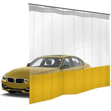 Шторы ПВХ для автомойки с окном, цвет желтый 1м³