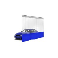 Шторы ПВХ для автомойки с окном, цвет синий 1м³