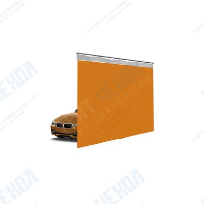 Шторы ПВХ для автомойки сплошные, цвет оранжевый 1м³