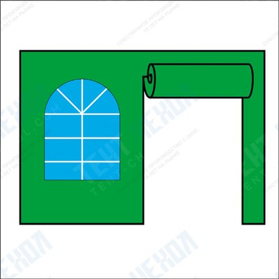 Стенка с окном и рулонной дверью 5 м. Для шатра-автомат "пагода" (gaze