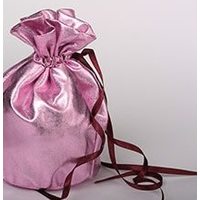 Розовый двухслойный мешочек из спандекса и парчи с круглым дном