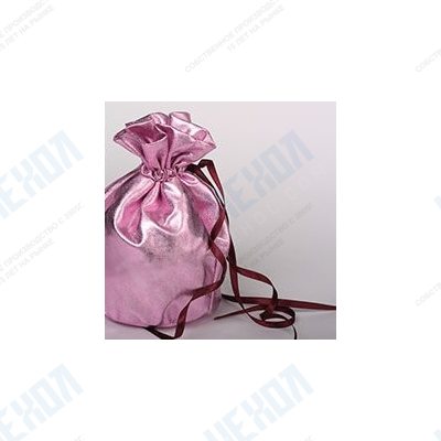 Розовый двухслойный мешочек из спандекса и парчи с круглым дном