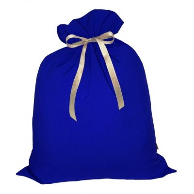 Мешок Деда Мороза подарочный Синий 45х60 см