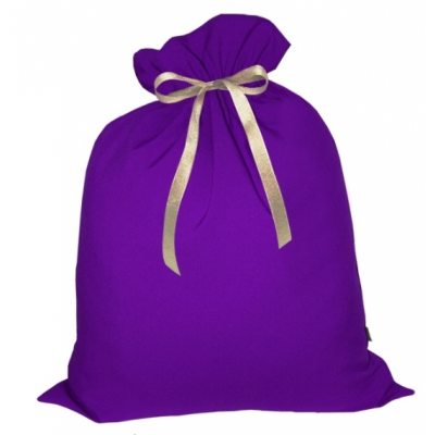 Мешок Деда Мороза подарочный фиолетовый 45х60 см