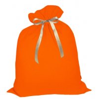 Мешок Деда Мороза подарочный оранжевй 45х60 см