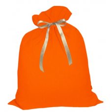 Мешок Деда Мороза подарочный оранжевй 45х60 см