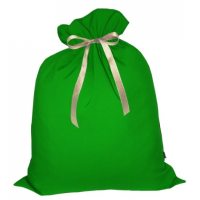 Мешок Деда Мороза подарочный зеленый 45х60 см