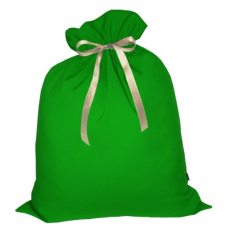 Мешок Деда Мороза подарочный зеленый 45х60 см