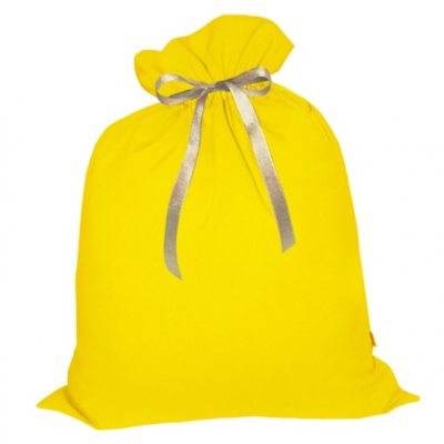 Мешок Деда Мороза подарочный желтый 45х60 см