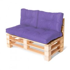 Комплект стеганной подушки для мебели Sancho фиолетовый 120x60x10/60х45x10 см