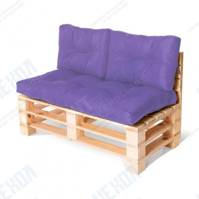 Комплект стеганных подушек для мебели Sancho фиолетовый 120x80x10/60х45x10 см