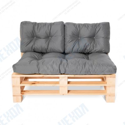 Комплект стеганных подушек для мебели Sancho серый 120x60x10/60х45x10 см