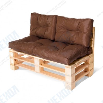 Комплект стеганных подушек для мебели «Sancho» коричневый 120x60x10/60х45x10 см